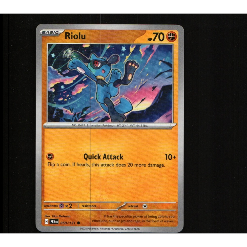2025 Pokemon Prismatic Evolutions Riolu 050/131 Common PRE EN